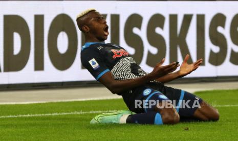 Penyerang Napoli, Victor Osimhen. Arsenal dikabarkan tertarik meminang Osimhen.