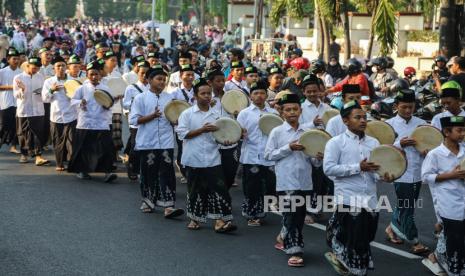 Ilustrasi merayakan hari santri nasional.