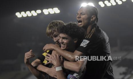 Sejumlah pemain Timnas Jerman melakukan selebrasi. 