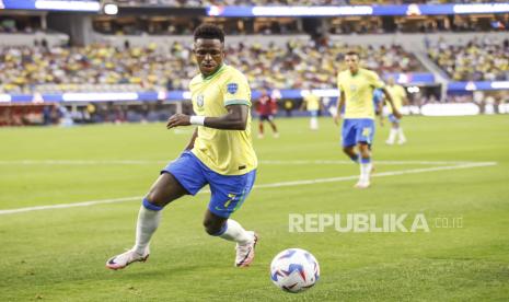 Vinicius Junior saat membela timnas Brasil.