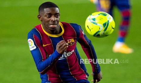 Penyerang Prancis Barcelona Ousmane Dembele.