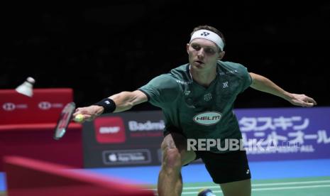 Atlet tunggal putra Denmark Viktor Axelsen. 