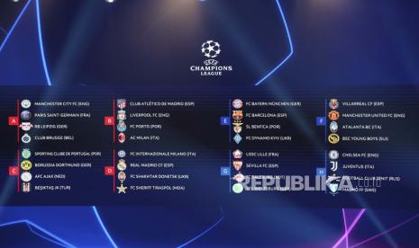 Undian Liga Champions 2021/2022 (ilustrasi). Pemerintah Inggris memperpanjang pengecualian buat klub ataupun pemain yang berada di daftar merah penyebaran Covid-19 untuk bisa memasuki wilayah Inggris guna melakoni laga di kompetisi Eropa..