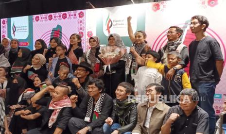 Launching Anthem for Palestina Tanah Para Nabi, di Mardin Kemang, Jakarta Selatan, Jumat (15/3/2024). 