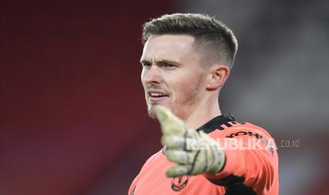 Penjaga gawang Manchester United Dean Henderson.