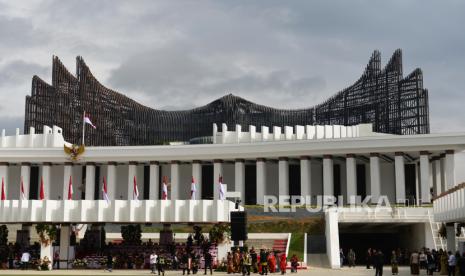 Suasana Istana Negara Ibu Kota Nusantara, Penajam Passer Utara, Kalimantan Tengah, Sabtu (17/8/2024). Masyarakat Bisa Mengunjungi IKN, Begini Panduan dan Cara Daftarnya 