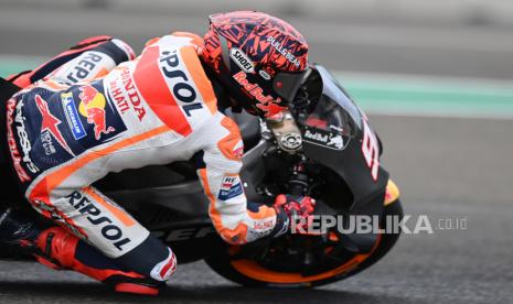 Pembalap MotoGP asal Spanyol Marc Marquez dari tim Repsol Honda.