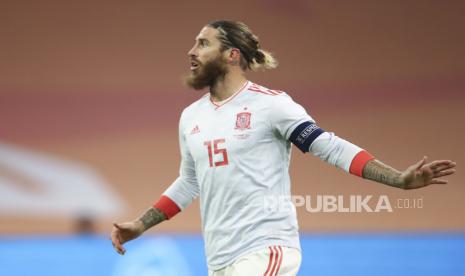 Pemain timnas Spanyol Sergio Ramos.