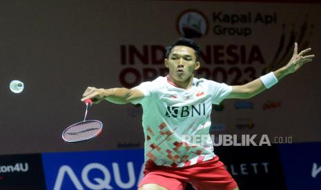 Pebulu tangkis tunggal putra Indonesia Jonatan Christie.