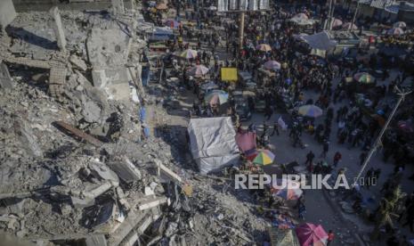 Bangunan di Jalur Gaza yang hancur. 