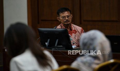 Terdakwa kasus pemerasan dan gratifikasi Syahrul Yasin Limpo saat menjalani sidang lanjutan di Pengadilan Tipikor Jakarta, Rabu (29/5/2024).