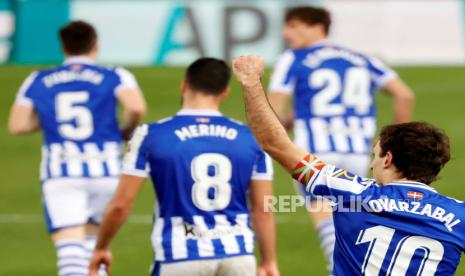  Pemain sayap Real Sociedad Mikel Oyarzabal.