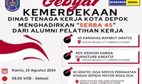 Semarak Kemerdekaan, Disnaker Depok Siapkan Beragam Kegiatan, Pangkas Rambut hingga Servis Motor Gratis