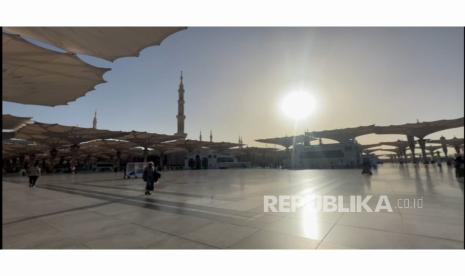 Suasana Raudhah, Masjid Nabawi, Senin (11/6/2023). Untuk memasuki Raudhah, jamaah haji Indonesia harus memiliki tasreh atau izin.