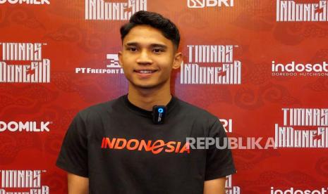 Pemain timnas Indonesia, Marselino Ferdinan di Jakarta, Selasa (19/3/2024). 