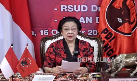 Ketua Umum Partai Demokrasi Indonesia Perjuangan (PDIP), Megawati Soekarnoputri. Megawati akan mengumumkan cawapres Ganjar Pranowo pada Rabu (18/10/2023).