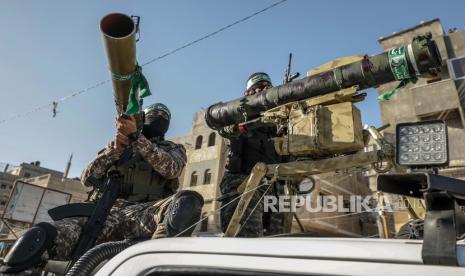  Pejuang brigade Izz ad-Din al-Qassam, sayap militer Hamas.