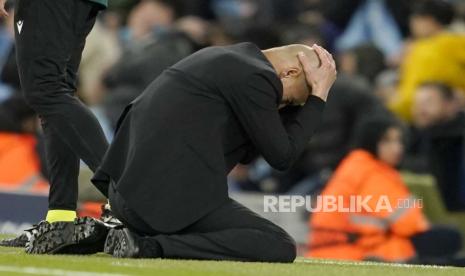 Pelatih Manchester City Pep Guardiola. 