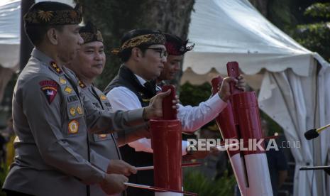 Ilustrasi apel polisi untuk amankan pemudik lebaran.