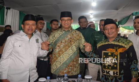 Mantan Gubernur DKI Jakarta Anies Baswedan saat bersilahturahmi di Kantor DPW PKB DKI Jakarta, Kamis (13/6/2024).