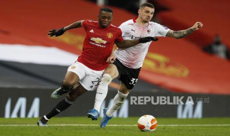 Pemain bertahan Manchester United Aaron Wan-Bissaka.