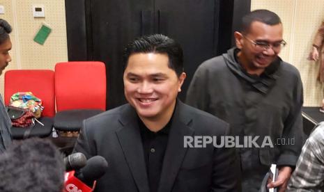 Ketua Umum PSSI Erick Thohir di Stadion Utama Gelora Bung Karno, Jakarta, Selasa (10/10/2023). 