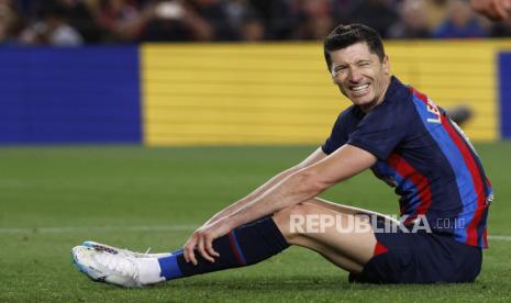 Penyerang Barcelona Robert Lewandowski 