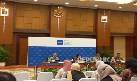 Kementerian Keuangan, LPS, OJK, dan Bank Indonesia menggelar konferensi pers hasil rapat berkala Komite Stabilitas Sistem Keuangan (KSSK) I Tahun 2023, Selasa (31/1/.2023). Bank Indonesia (BI) memastikan terus memperkuat bauran kebijakan makroprudensial untuk mendorong pertumbuhan. 