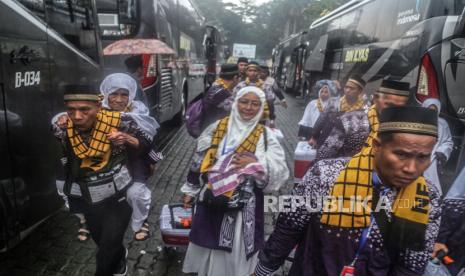 Jamaah haji bersiap berangkat ke Tanah Suci.