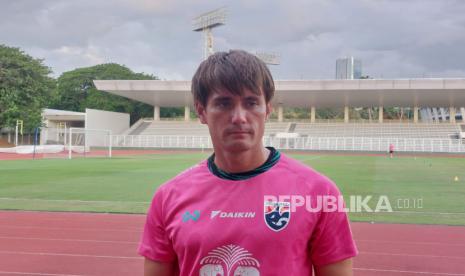 Pelatih timnas Thailand U-20 Yuki Richard Stalph di Stadion Madya, Kamis (25/1/2024).