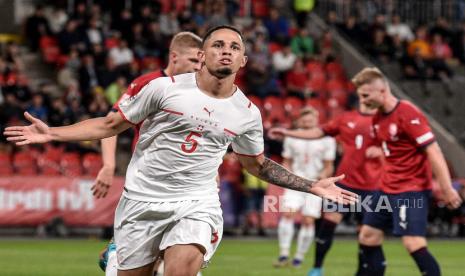 Penyerang RB Salzburg asal Swiss, Noah Okafor, yang merapat ke AC Milan.