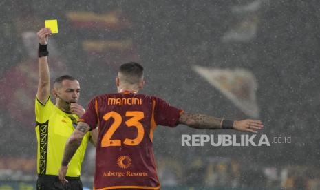 Gelandang AS Roma Gianluca Mancini. 