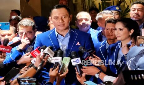 Ketua Umum Partai Demokrat, Agus Harimurti Yudhoyono (AHY). Ketum Demokrat AHY sebut pasukannya jangan kalah semangat dengan Gerindra.