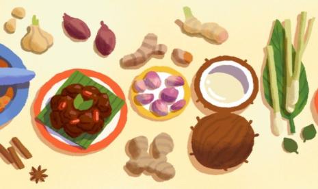 Keren, Doodle Google Merayakan Rendang, Simak Kisahnya