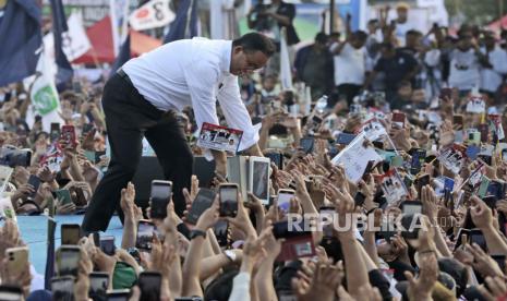 Capres Anies Baswedan saat kampanye akbar. Capres Anies Baswedan mengakui tidak ada persiapan khusus untuk debat terakhir.