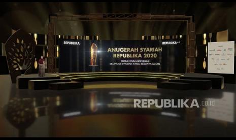 Suasana acara Anugerah Syariah Republika 2020 yang digelar secara daring di Jakarta, Senin (21/12/2020). Foto : Tangkapan Layar/Edwin Putranto/Republika