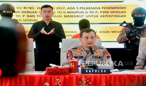 Kapolda Jawa Tengah, Irjen Pol Ahmad Luthfi, saat jumpa pers pengungkapan kasus Tindak Pidana Perdagangan Orang (TPPO) di Mapolres Pemalang.