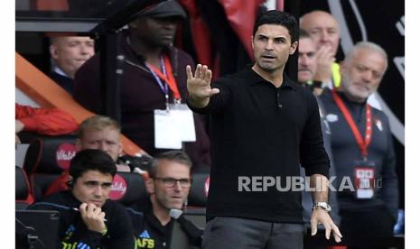 Pelatih Arsenal, Mikel Arteta. Arsenal takluk, 1-2, di tangan tim tuan rumah Lens dalam laga kedua penyisihan Grup B Liga Champions, Rabu (4/10/2023) dini hari WIB.