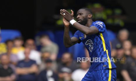 Bek Chelsea Antonio Rudiger yang akan membela Real Madrid musim depan. 