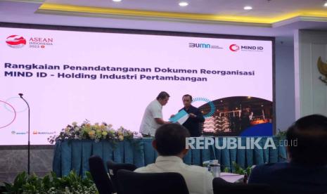 Holding BUMN Pertambangan menggelar Rapat Umum Pemegang Saham (RUPS) di Kementerian BUMN, Selasa (21/3/2023). 