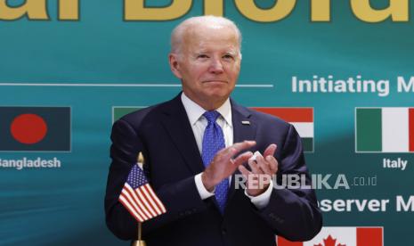 U.S. President Joe Biden attends the launch of the Global Biofuels Alliance at the G20 summit in New Delhi, India, Saturday, Sept. 9, 2023. 