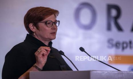 Menteri Luar Negeri Australia Marise Payne. Australia mengatakan mereka akan memberlakukan sanksi baru pada 33 oligarki dan pengusaha Rusia, termasuk pemilik Chelsea Football Club Roman Roman Abramovich dan CEO Gazprom Alexey Miller.