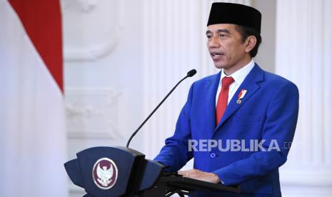 Presiden Joko Widodo menyampaikan pidato untuk ditayangkan dalam Sidang Majelis Umum ke-75 PBB secara virtual di Istana Bogor, Jawa Barat, Rabu (23/9/2020). Dalam pidatonya Presiden Joko Widodo mengajak pemimpin dunia untuk bersatu dan bekerja sama dalam menghadapi pandemi COVID-19.