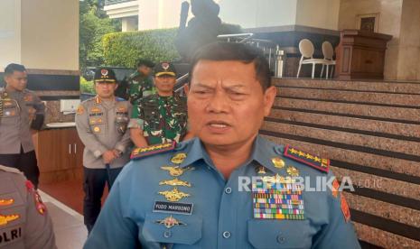 Panglima TNI Laksamana Yudo Margono usai menghadiri pembekalan dari Wakil Presiden KH Maruf Amin ke calon perwira remaja (Capaja) TNI-Polri Tahun 2023 di Balai Sudirman, Jakarta, Jumat (21/7/2023). 