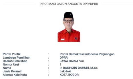 Mantan Menteri Kelautan dan Perikanan 2001–2004 sekaligus eks terpidana kasus korupsi, Rokhmin Dahuri terdaftar sebagai bakal calon anggota legislatif (caleg) DPR Pemilu 2024 dari PDIP.