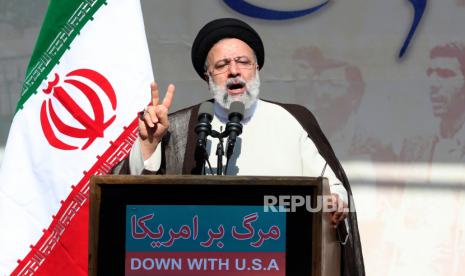 Presiden Iran Ebrahim Raisi, kecam intervensi Amerika Serikat terhadap negaranya.    