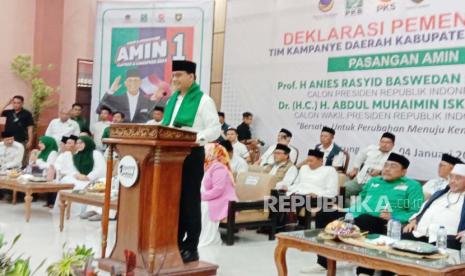 Capres Anies Baswedan saat melakukan kampanye di Pondok Pesantren Cipasung, Kabupaten Tasikmalaya, Kamis (4/1/2024). 