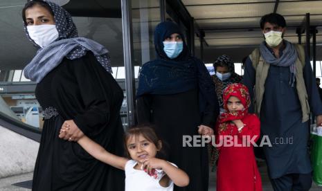 Keluarga yang dievakuasi dari Kabul, Afghanistan