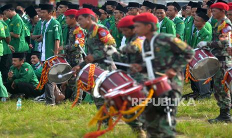 Ilustrasi. Anggota GP Ansor mengikuti Apel Siaga GP Ansor dan Banser DIY di Alun-alun Selatan Yogyakarta, Ahad (23/10/2022). GP Ansor NTT Terjunkan 700 Personel Bantu Polisi Jaga Perayaan Natal