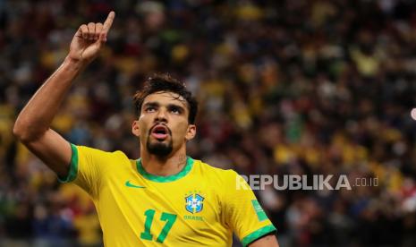 Pemain timnas Brasil dan Lyon Lucas Paqueta. West Ham United dan Tottenham Hotspur tertarik meminang Paqueta pada bursa transfer musim panas 2022 ini.